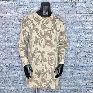 Yarnworks Vintage Silk Blend Sweater Crew Neck Size Small Longer Length